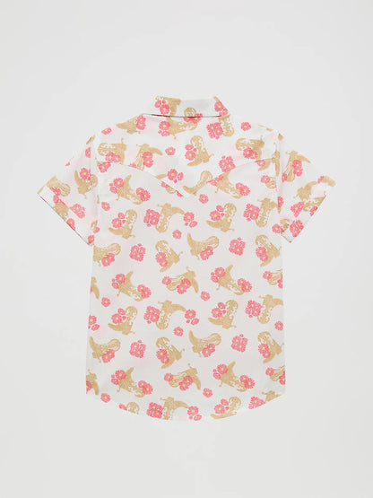 Girls Short Sleeve Western Shirt
