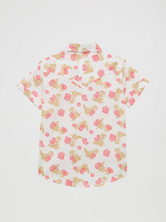 Girls Short Sleeve Western Shirt