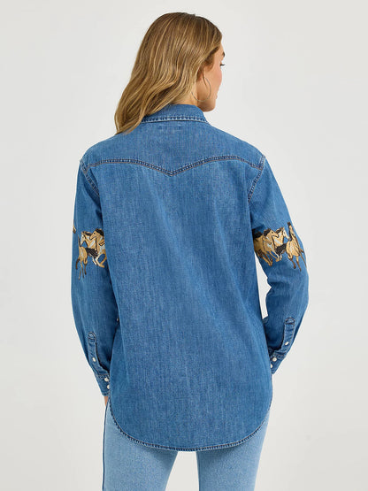Ladies Denim Western Shirt