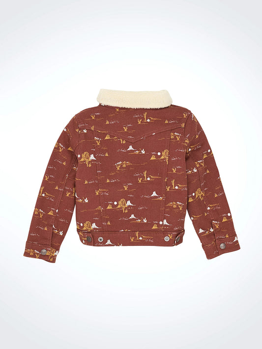 Girls Printed Denim Jacket