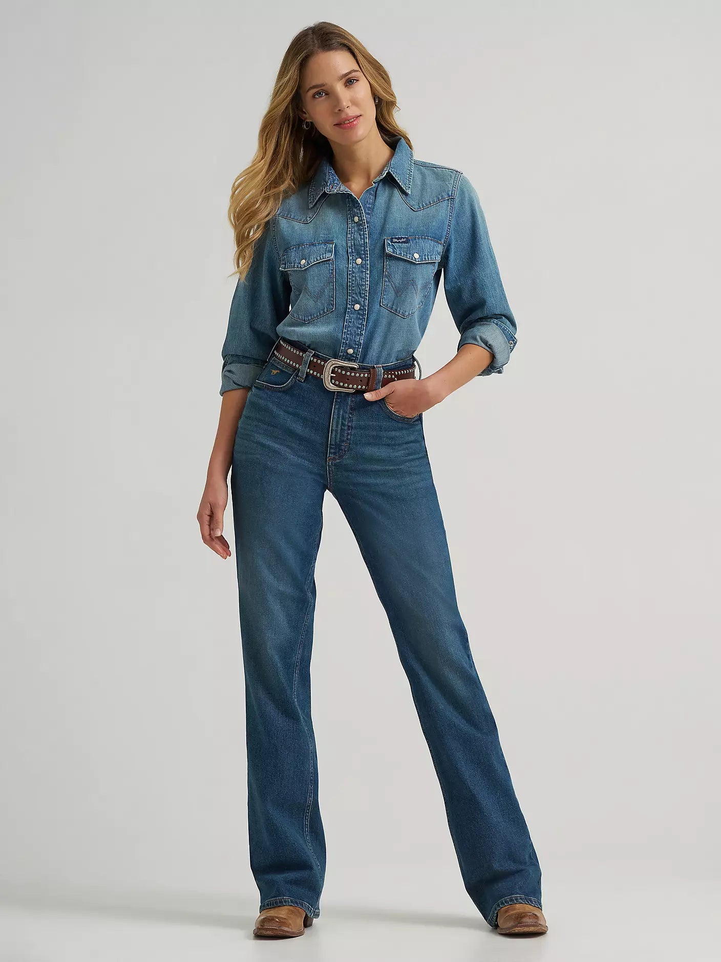 Women's High Rise Skylar Relaxed Bootcut Wrangler Riding Jean
