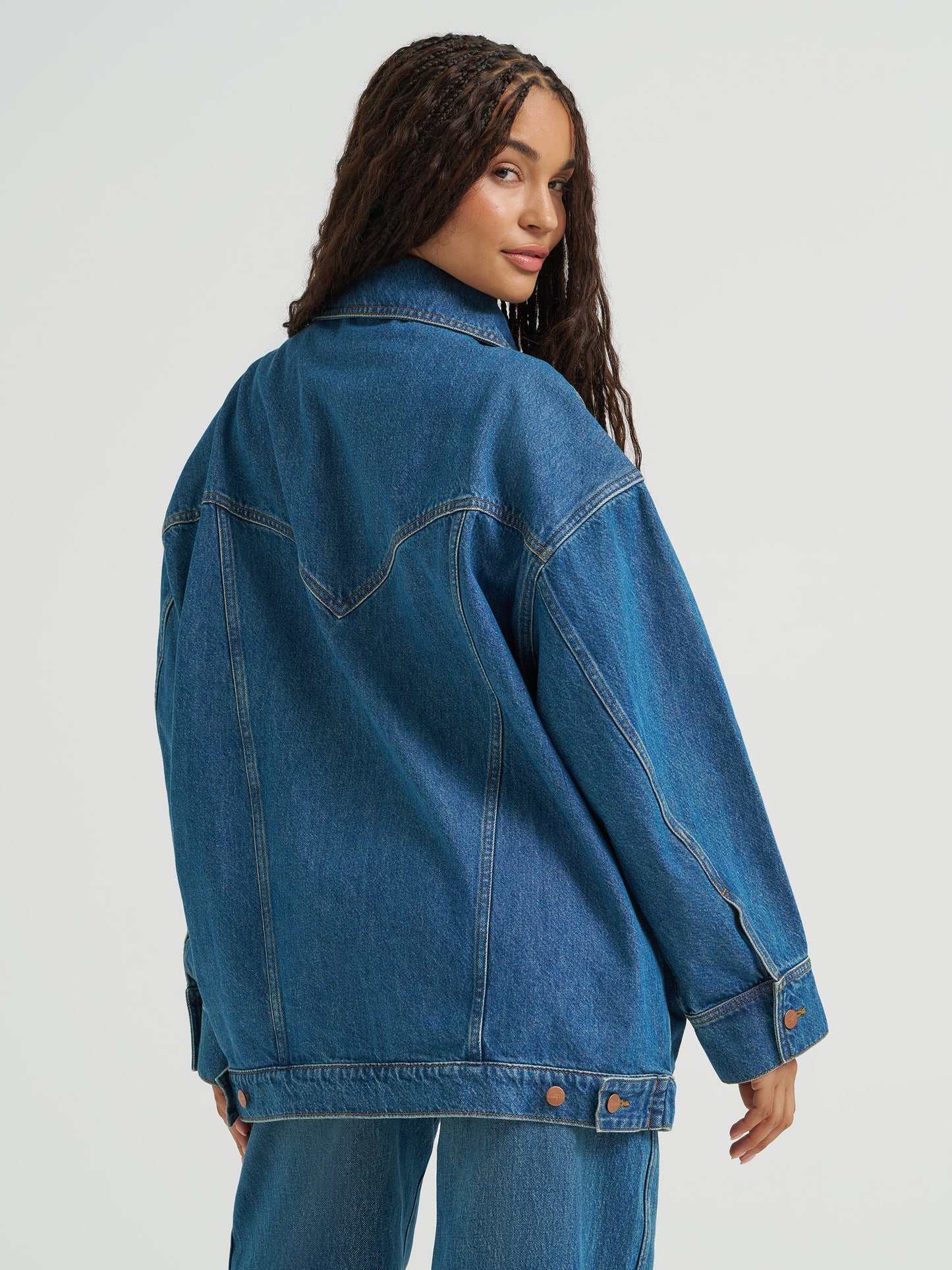 Ladies Oversized Trucker Jacket
