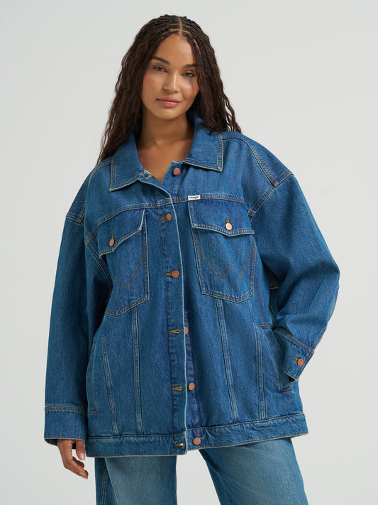 Ladies Oversized Trucker Jacket