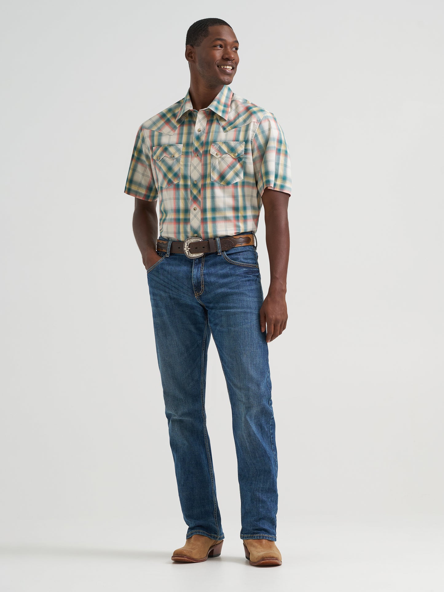 Mens Shortsleeve Retro Western