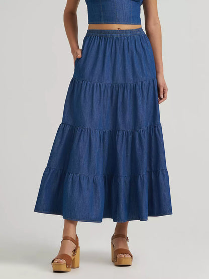 Ladies Denim Midi Skirt