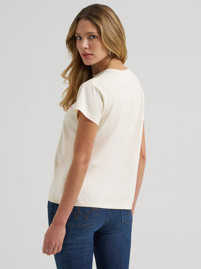 Retro Women's Off White 'Support Your Local Cowgirls' Short Sleeve Tee