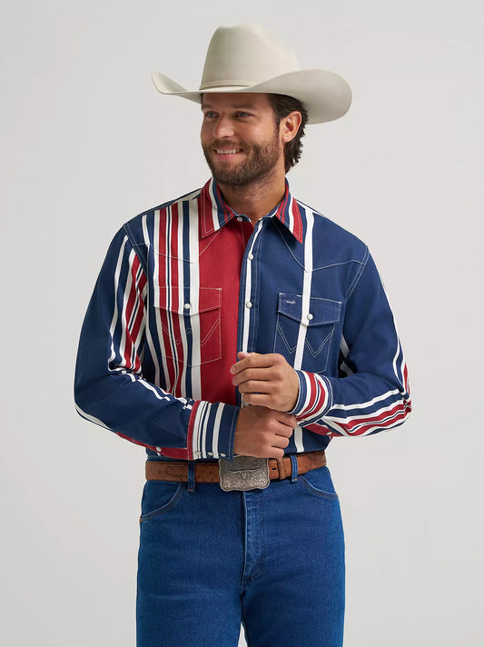 Vintage-Inspired Brushpopper Western Snap Workshirt