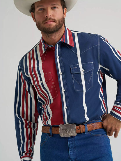 Vintage-Inspired Brushpopper Western Snap Workshirt