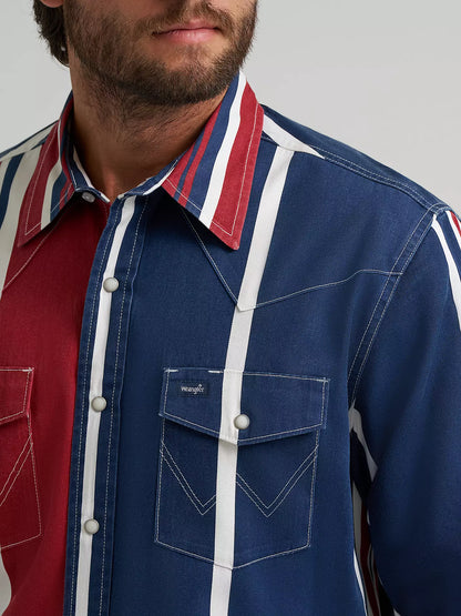 Vintage-Inspired Brushpopper Western Snap Workshirt