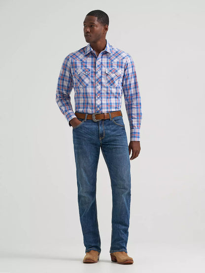 Men's Wrangler Retro® Long Sleeve Sawtooth Snap Pocket Western Shirt