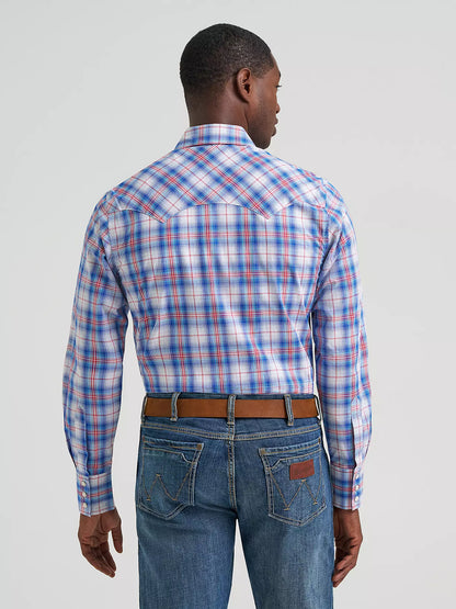 Men's Wrangler Retro® Long Sleeve Sawtooth Snap Pocket Western Shirt