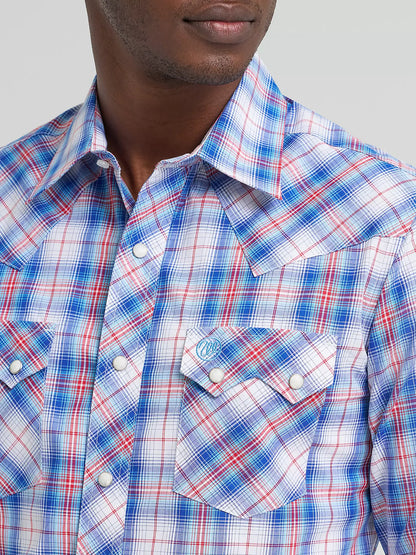 Men's Wrangler Retro® Long Sleeve Sawtooth Snap Pocket Western Shirt