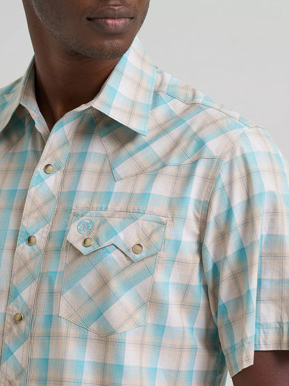 Men's Wrangler Retro® Short Sleeve Sawtooth Pocket Western Snap Shirt