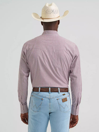 Men's Wrinkle Resist Long Sleeve Western Snap Stripe Shirt