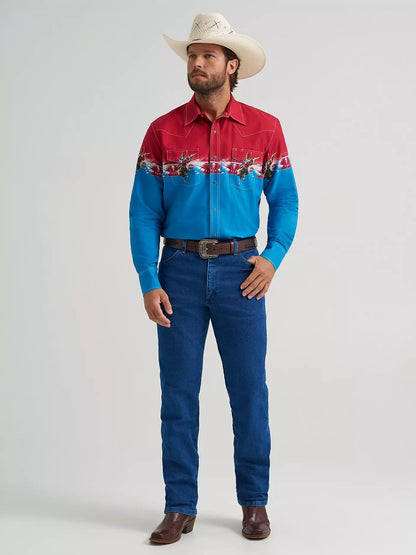 Men's Checotah® Long Sleeve Western Snap Horizontal Print Shirt
