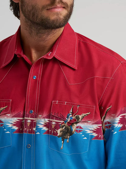 Men's Checotah® Long Sleeve Western Snap Horizontal Print Shirt