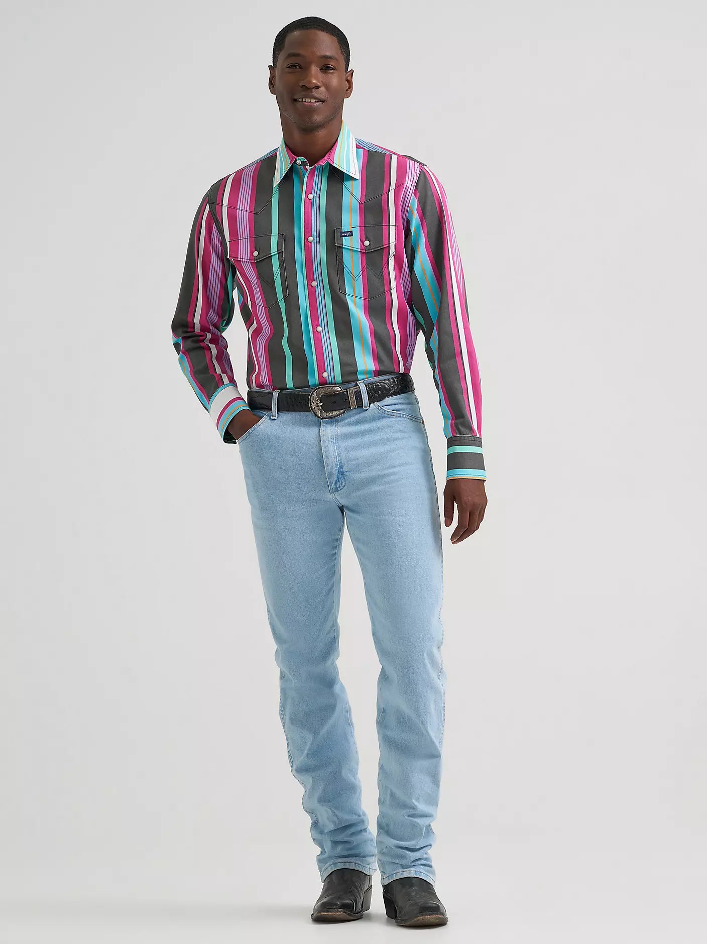 Vintage-Inspired Brushpopper Western Snap Workshirt