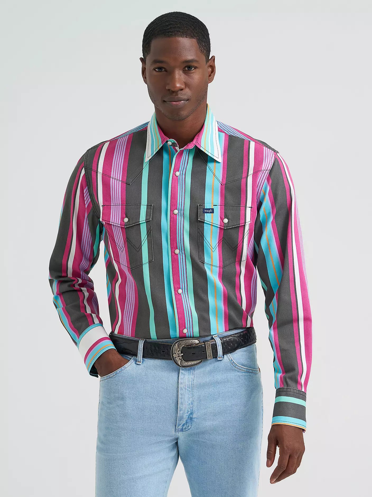 Vintage-Inspired Brushpopper Western Snap Workshirt