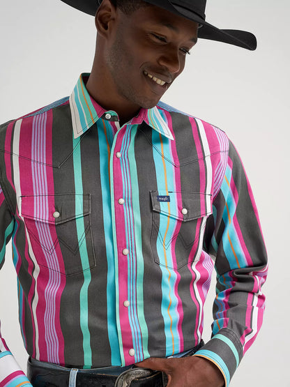 Vintage-Inspired Brushpopper Western Snap Workshirt
