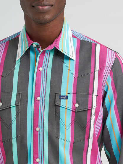 Vintage-Inspired Brushpopper Western Snap Workshirt