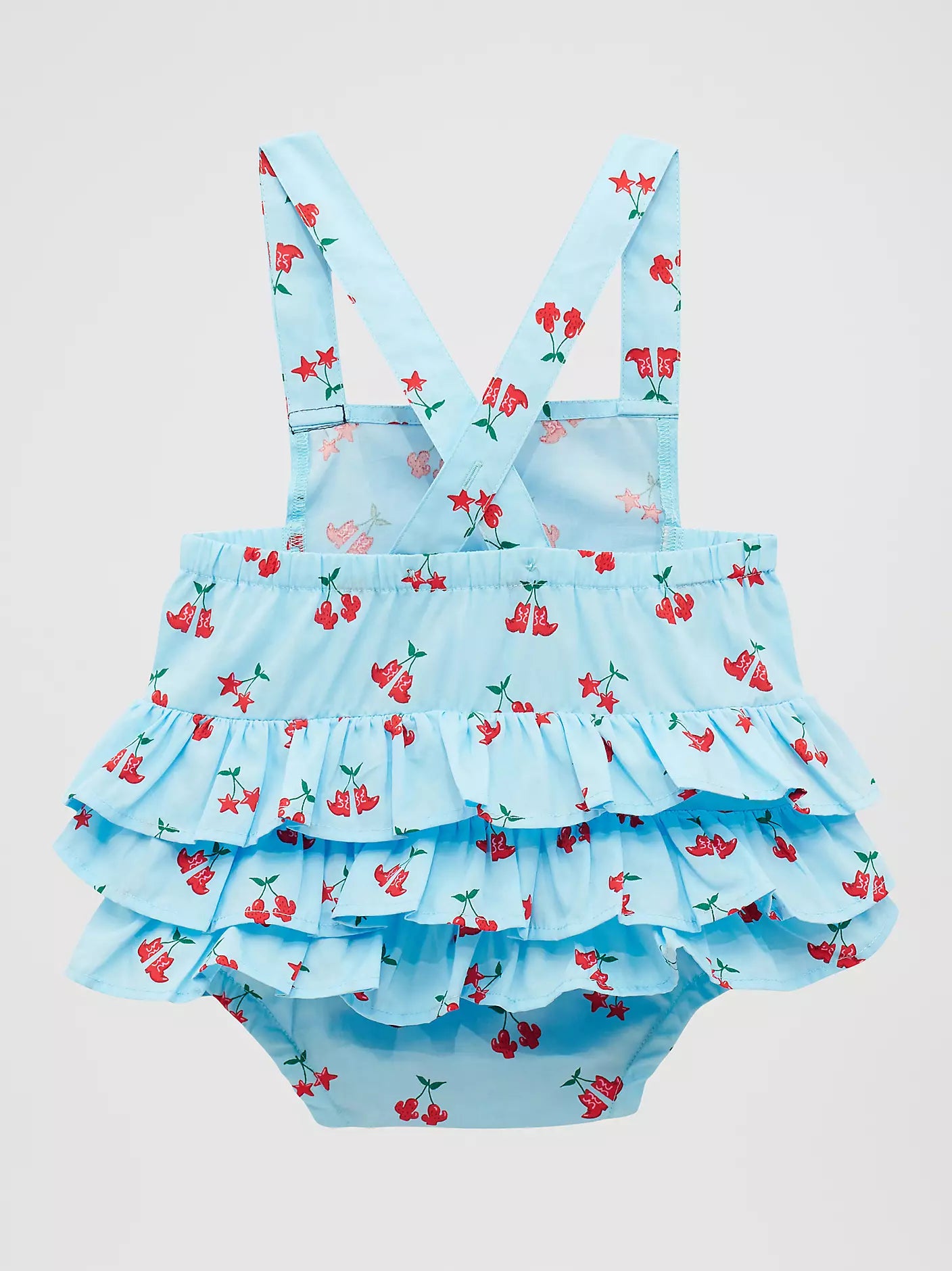 Baby Girl's Western Printed Ruffle Bodysuit