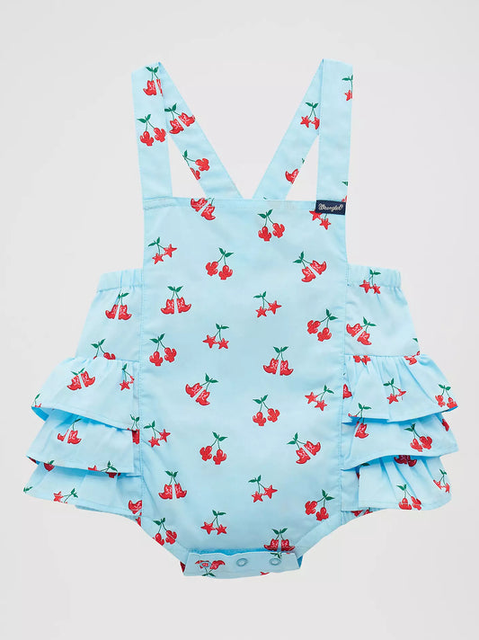 Baby Girl's Western Printed Ruffle Bodysuit