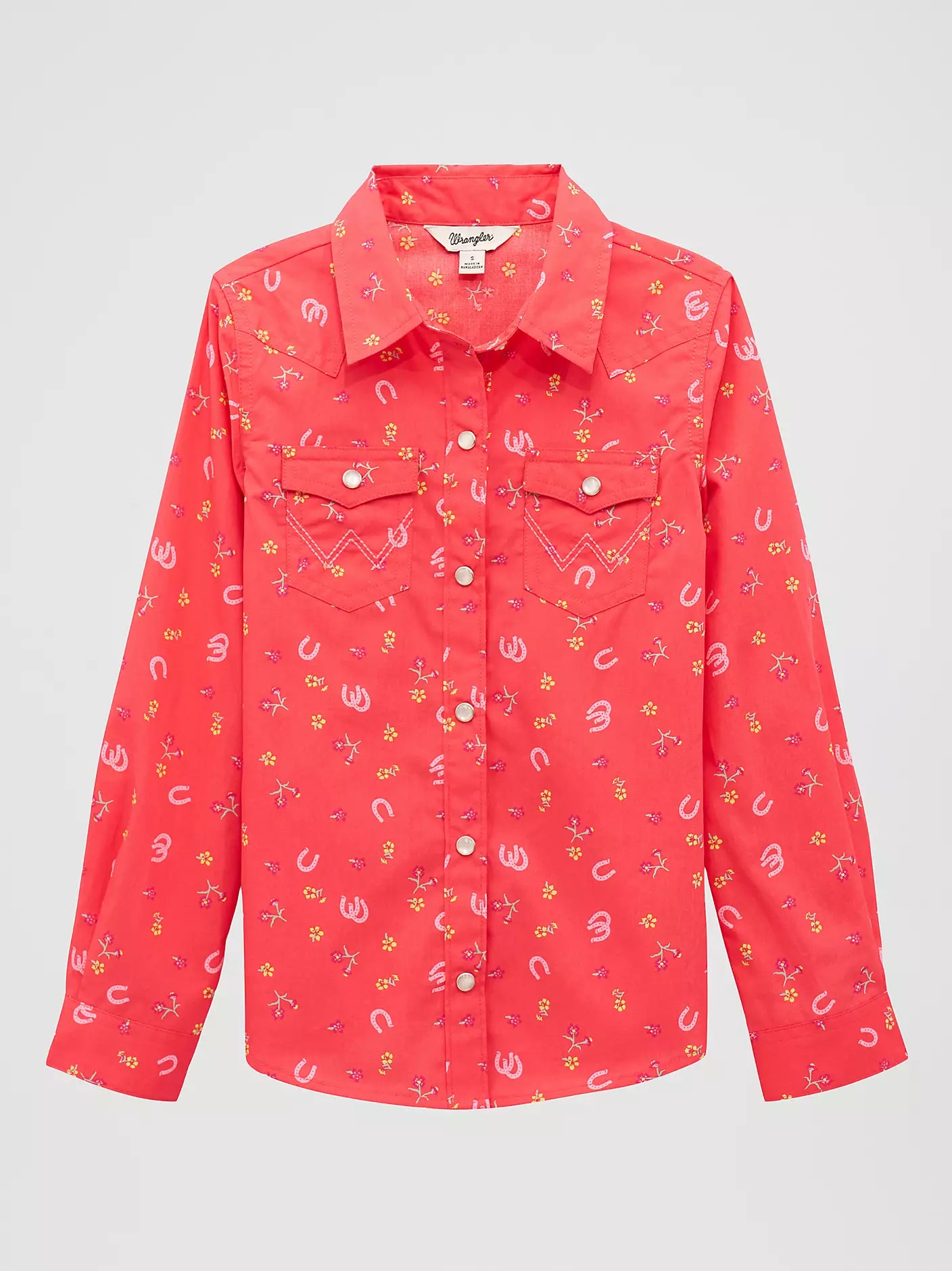 Girl's Floral Western Snap Shirt