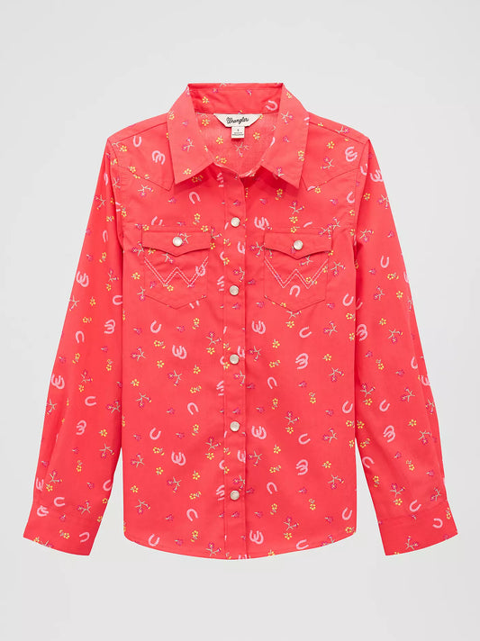 Girl's Floral Western Snap Shirt