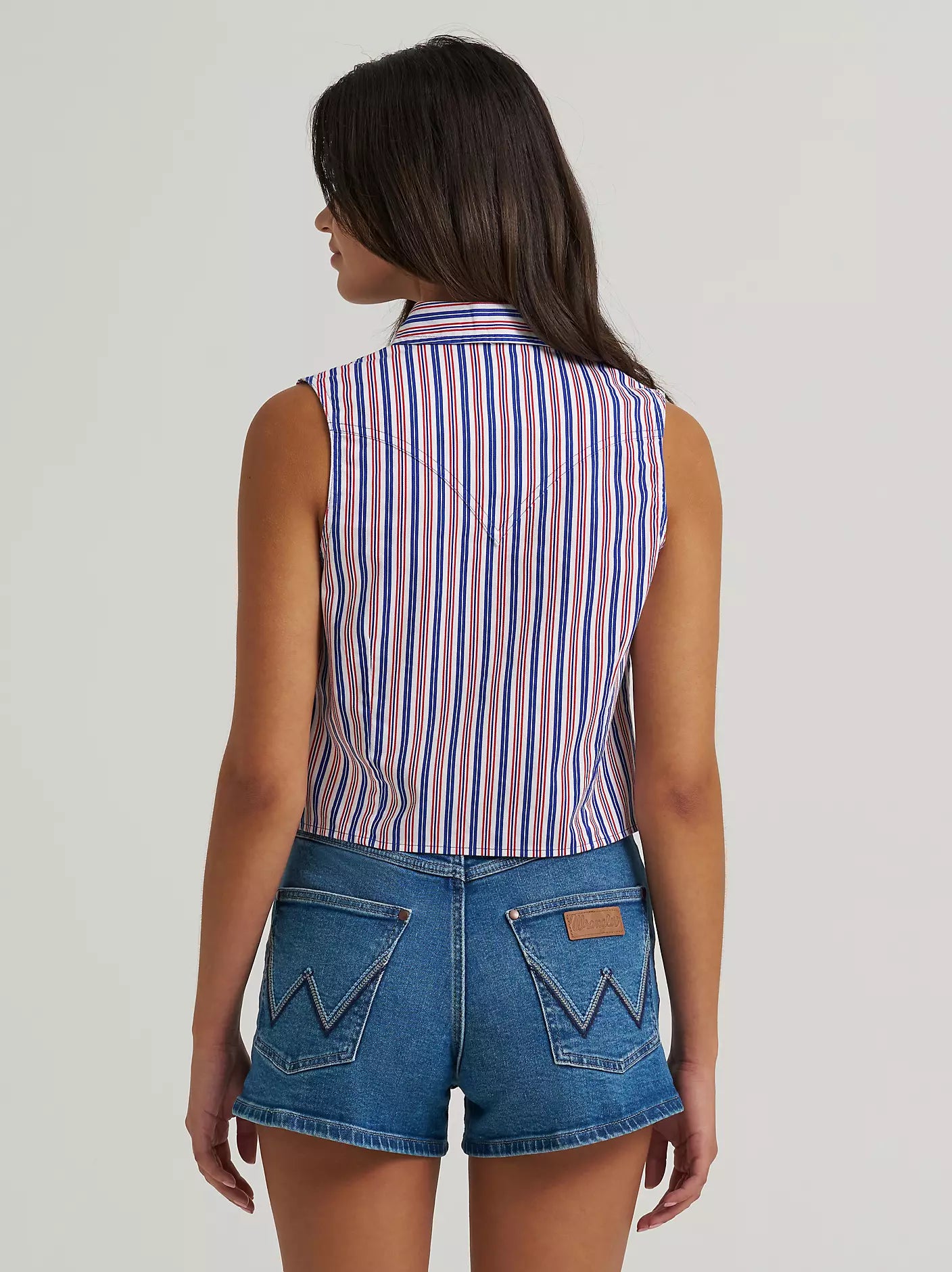 Women's Wrangler Striped Sleeveless Snap Shirt