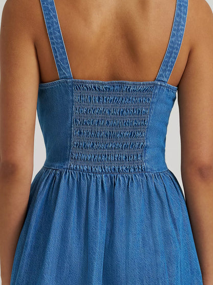 Women's Princess Waist Denim Tank Dress