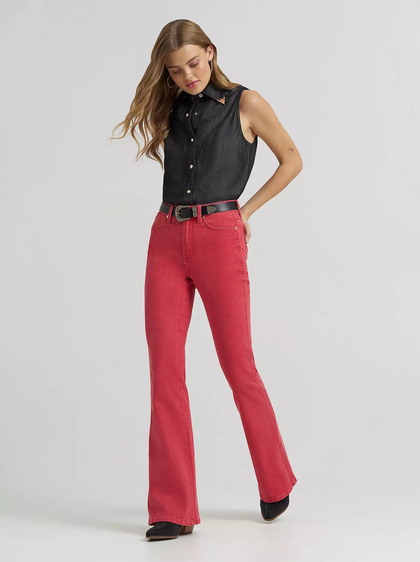 Lainey Wilson x Wrangler Red Flare Jeans