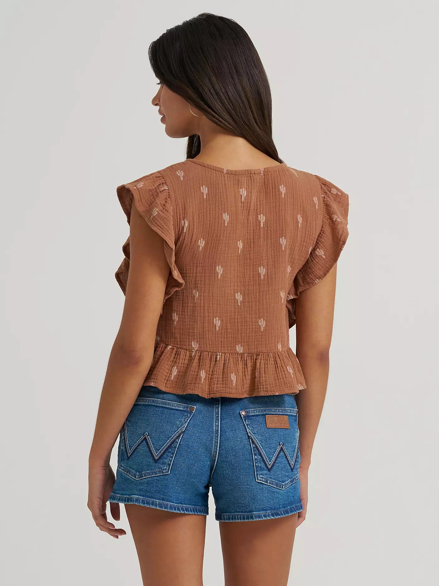 Gauzy Flutter Sleeve Blouse