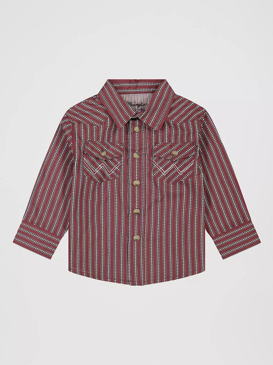 Little Boy's Long Sleeve Print Western Snap Shirt