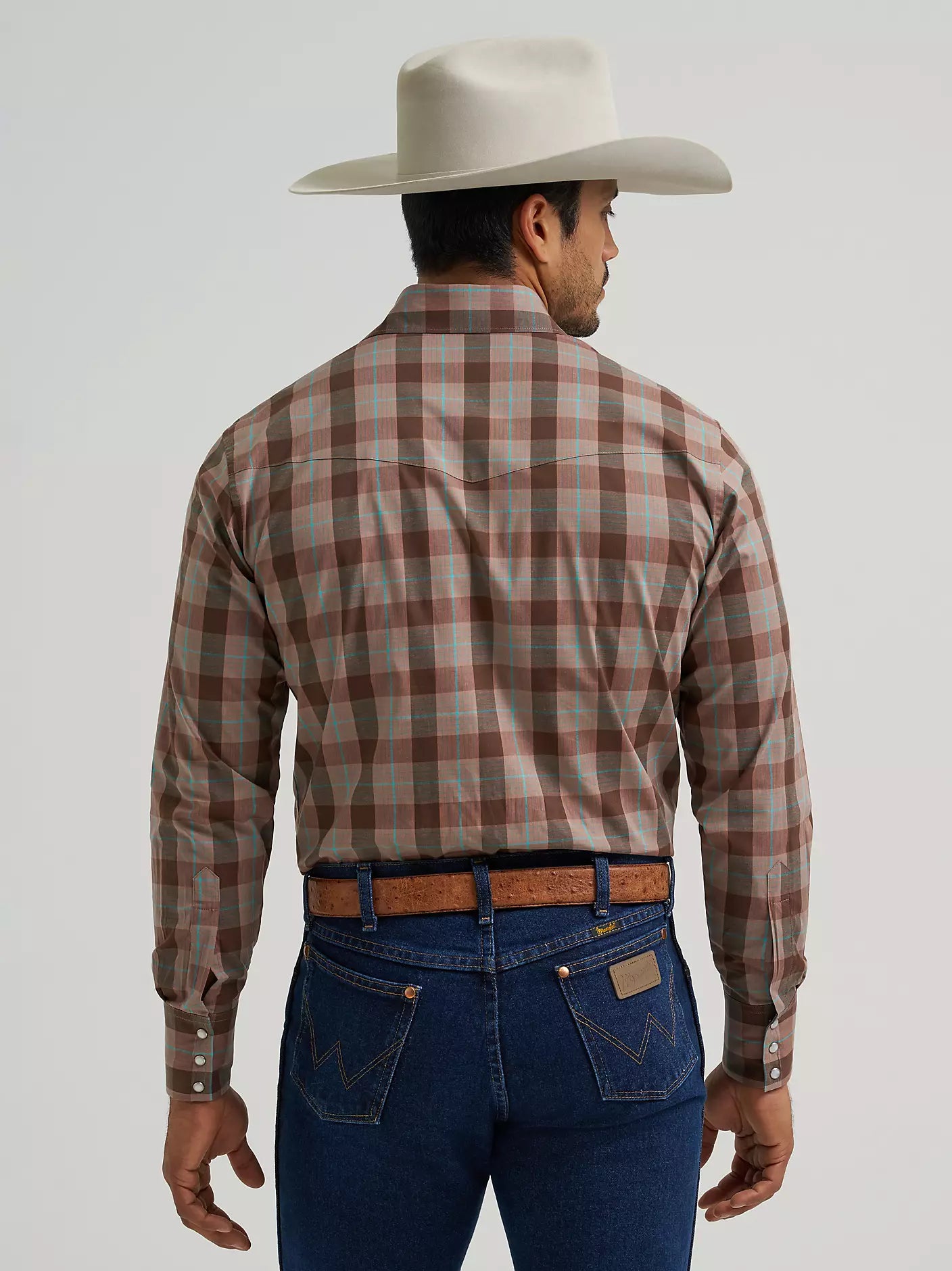 Wrinkle Resist Long Sleeve Western Snap Plaid Shirt