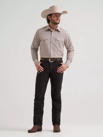 Wrinkle Resist Long Sleeve Western Snap Stripe Shirt