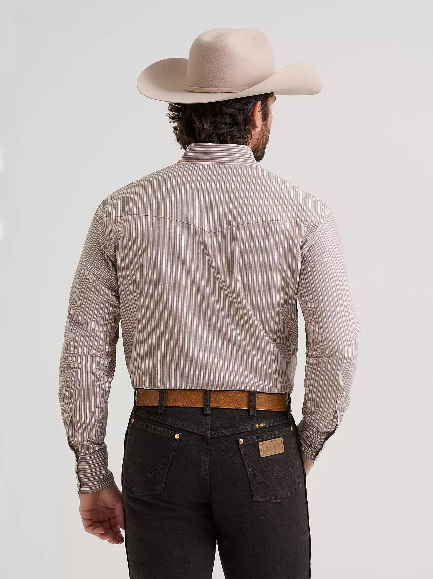 Wrinkle Resist Long Sleeve Western Snap Stripe Shirt