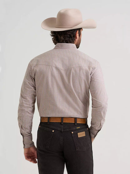 Wrinkle Resist Long Sleeve Western Snap Stripe Shirt