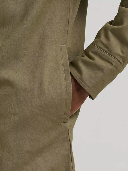 Long Sleeve Flannel Lined Solid Work Shirt