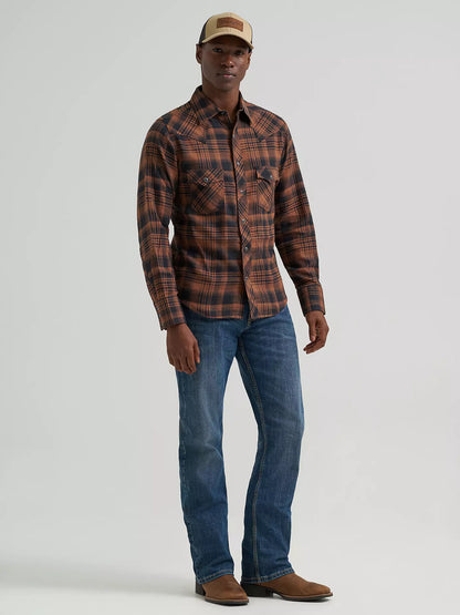 Retro® Flannel Western Snap Plaid Shirt