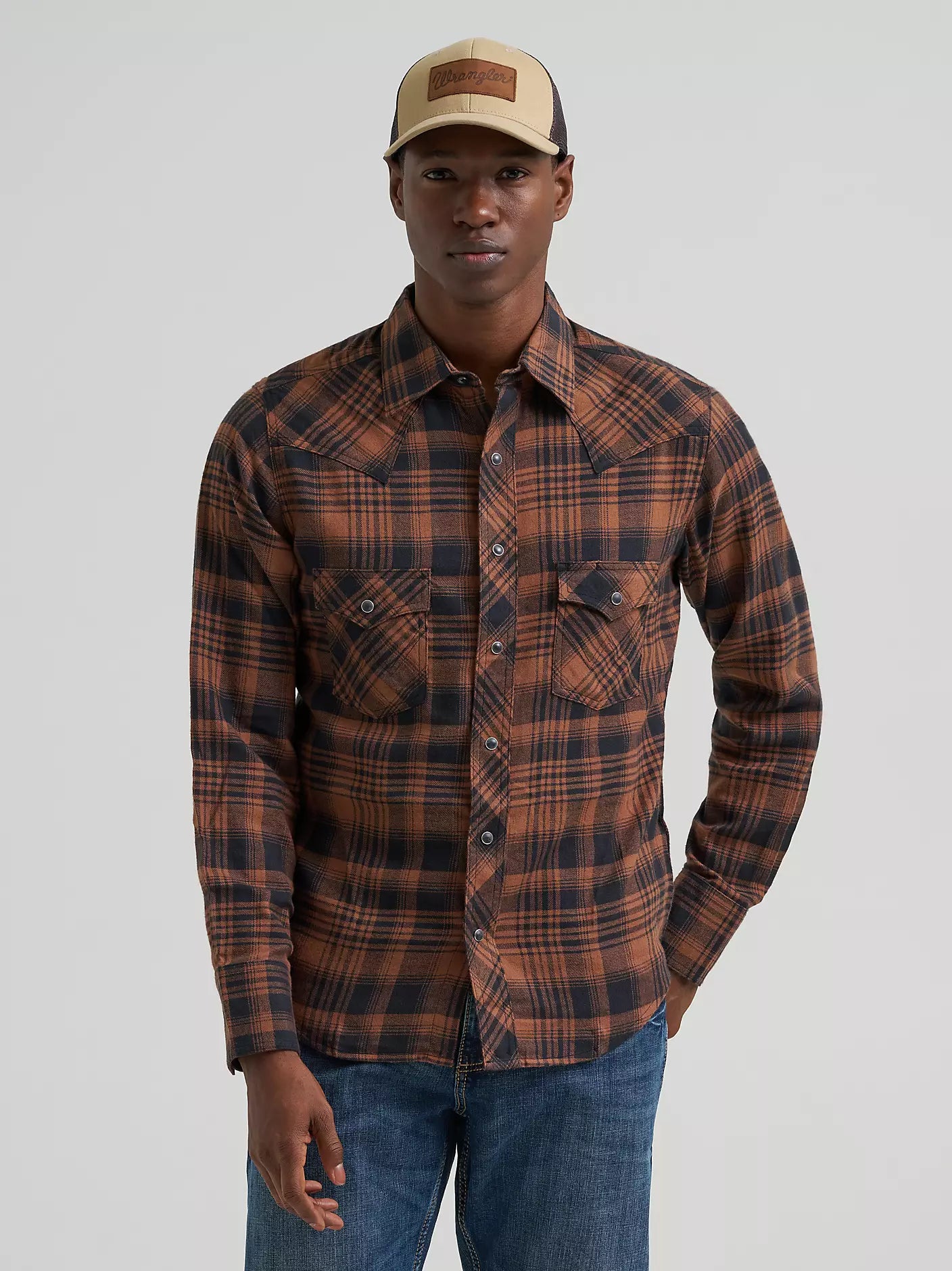 Retro® Flannel Western Snap Plaid Shirt