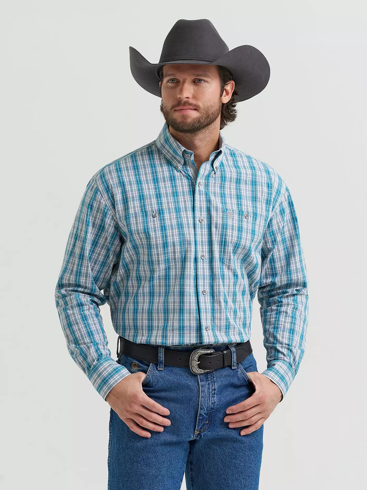 George Strait™ Long Sleeve Button Down Two Pocket Shirt
