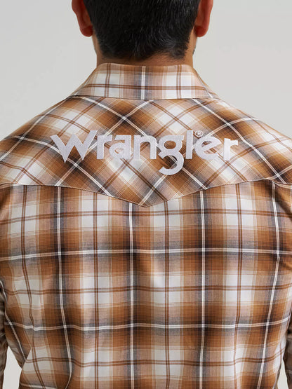 Wrangler® Logo Long Sleeve Western Snap Shirt