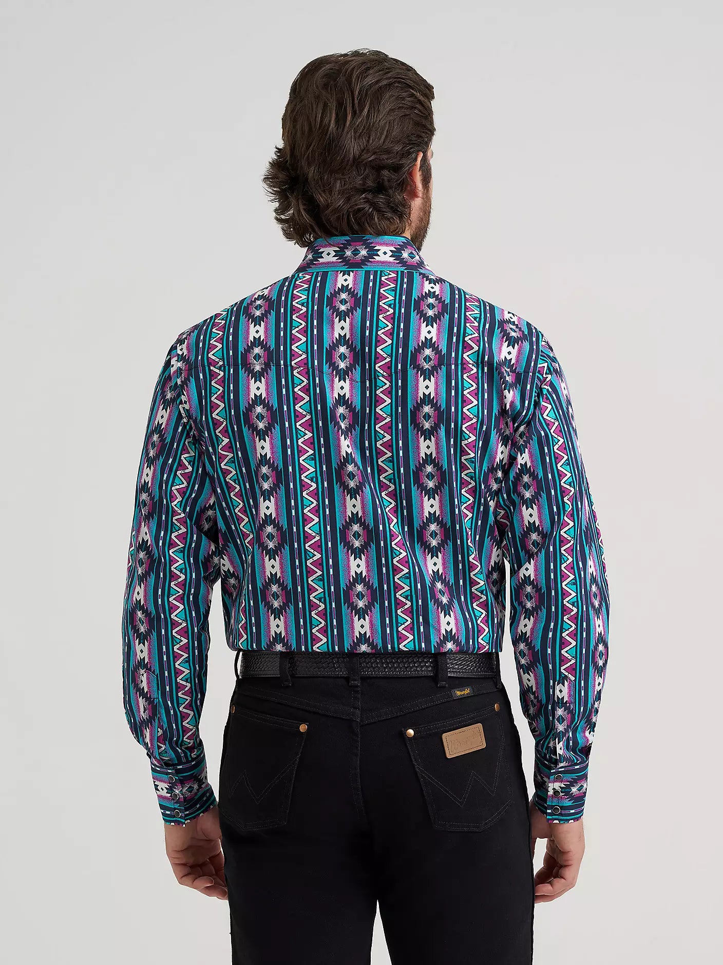 Checotah® Long Sleeve Western Snap Printed Shirt