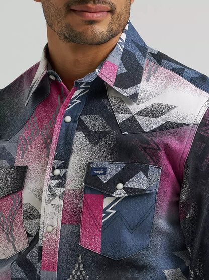 Vintage-Inspired Southwestern Western Snap Shirt