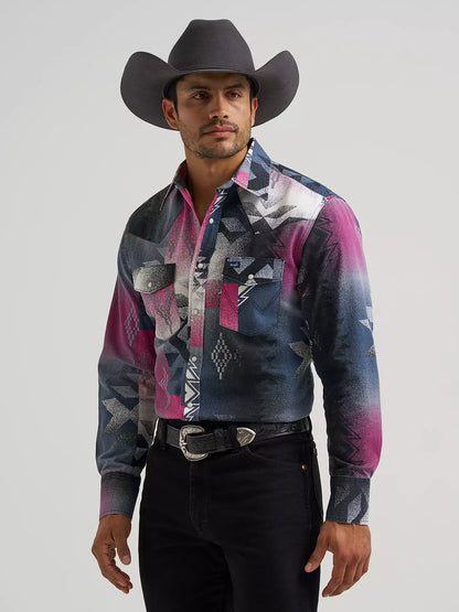 Vintage-Inspired Southwestern Western Snap Shirt