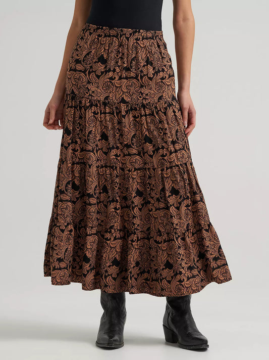 Women's Wrangler Printed Tiered Maxi Skirt