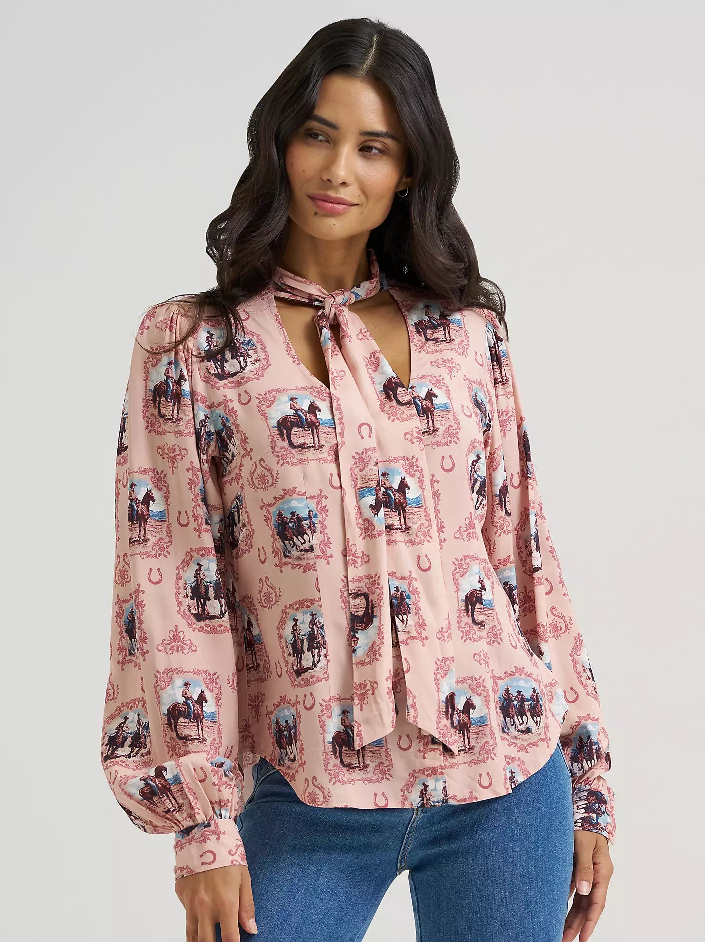 Cameo Tie Neck Blouse