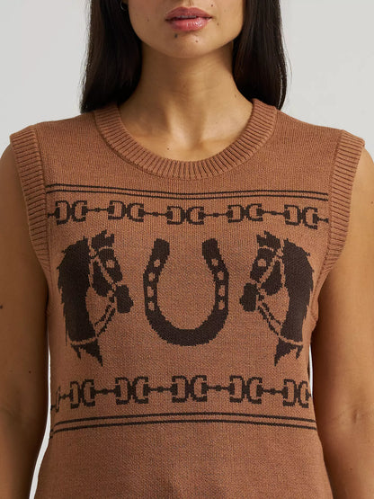 Women's Wrangler Horse Sweater Vest