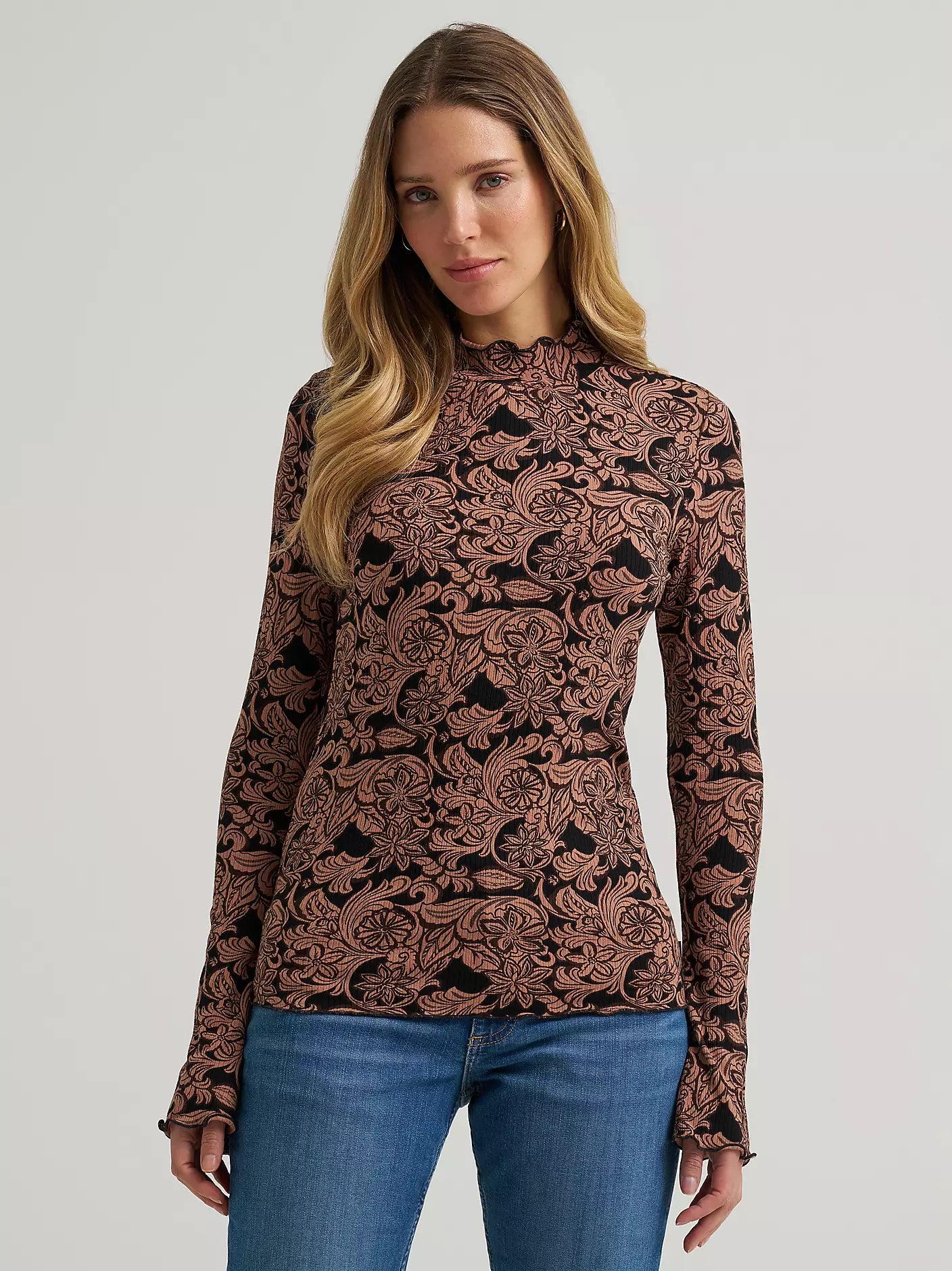 Women's Mock Neck Knit Blouse