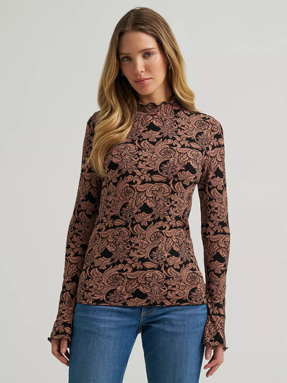 Women's Mock Neck Knit Blouse